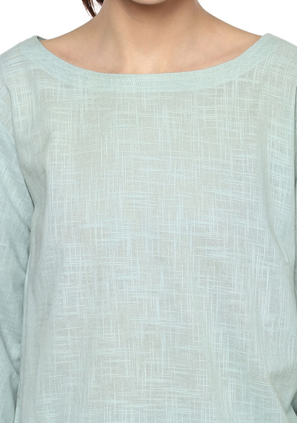 Aqua Cotton Yoga Wear With Sleeves - unidra.myshopify.com