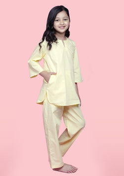 Soft Yellow Cotton Night Suit For Kids - unidra.myshopify.com