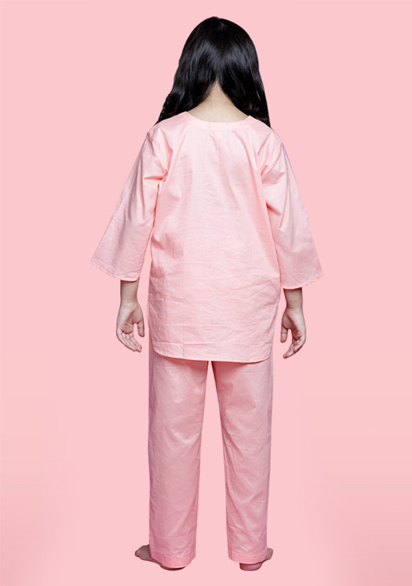 Peach Cotton Night Suit For Kids - unidra.myshopify.com