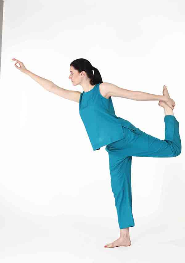 Turquoise Sleeveless Cotton Yoga Wear - unidra.myshopify.com
