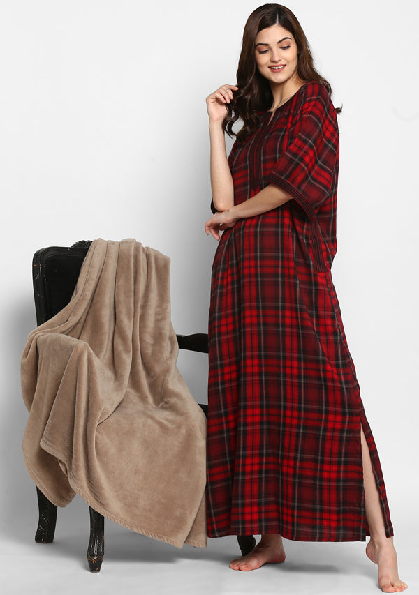 Couple's Wear - Red Black Checked Flannel Loungewear for "HIM & HER"