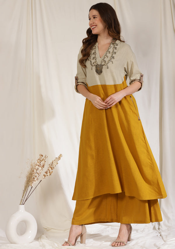 Buy India Fashion Valley Floret 1 Kurtis Collection Womens Embroidery  ALine Kurta IFV00202 Mustard Yellow Large at Amazonin