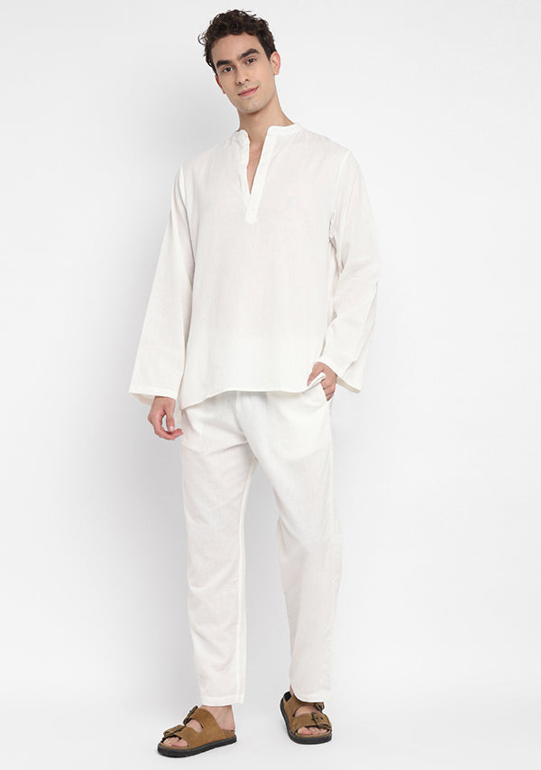 White Cotton Shirt and Pyjamas For Men - unidra.myshopify.com