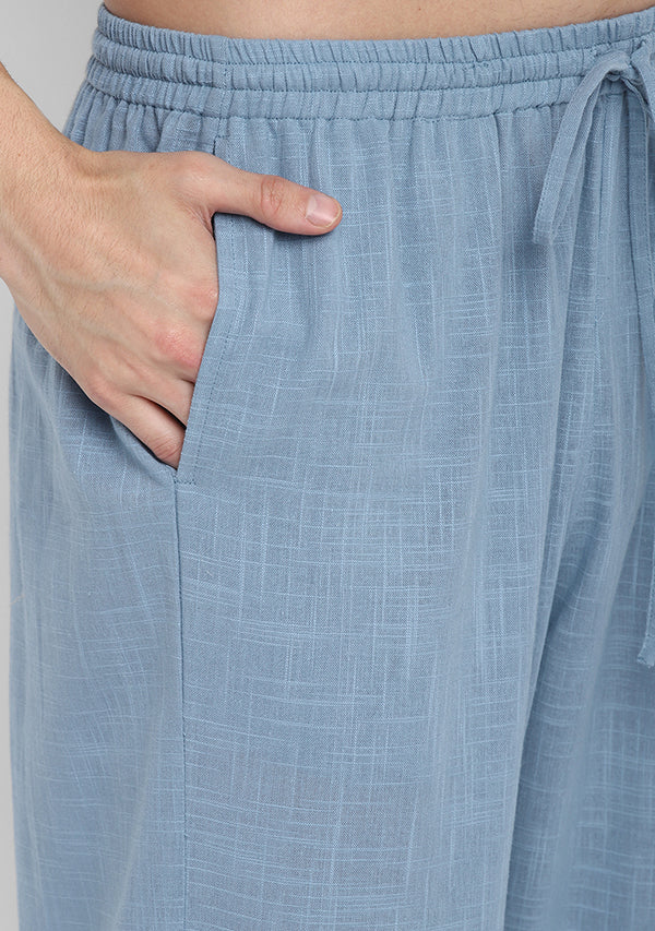 Smoke Blue Cotton Shirt and Pyjamas For Men - unidra.myshopify.com