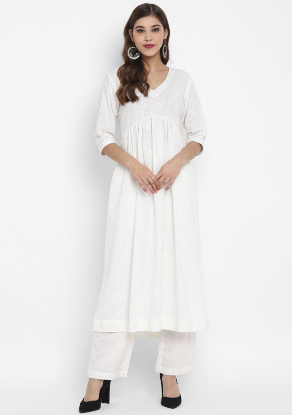 Buy Wishful by W White Embroidered Kurta Pant Set With Dupatta for Women  Online @ Tata CLiQ