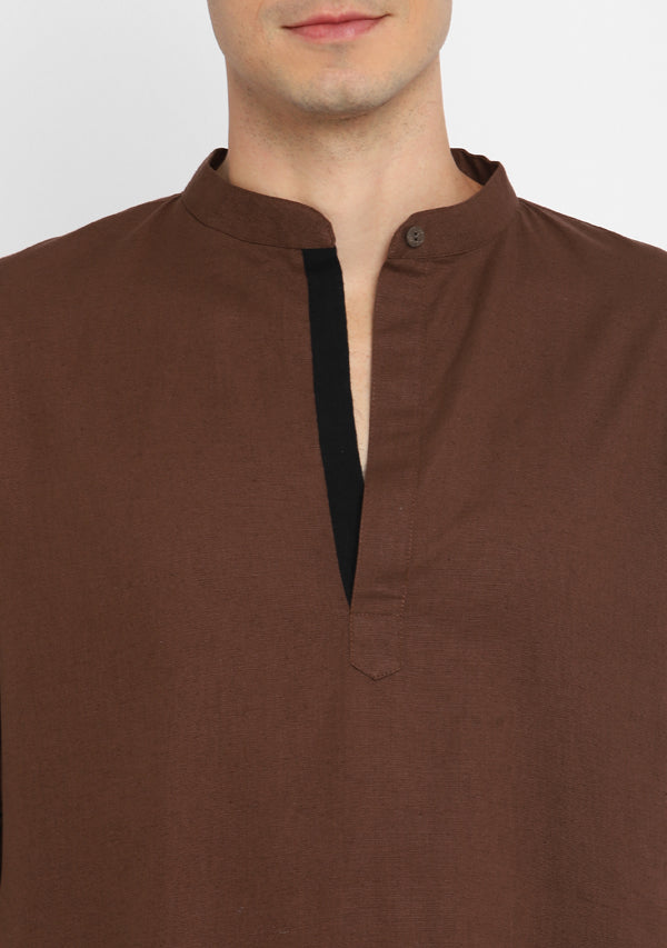 Brown Cotton Shirt and Pyjamas For Men
