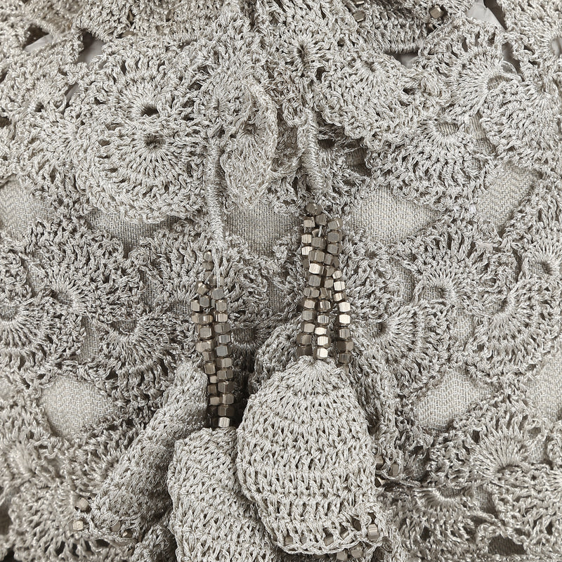 Luxury  Hand Crocheted Antique Silver Zari Pouch - unidra.myshopify.com