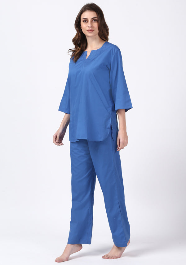Blue Cotton Night Suit - unidra.myshopify.com