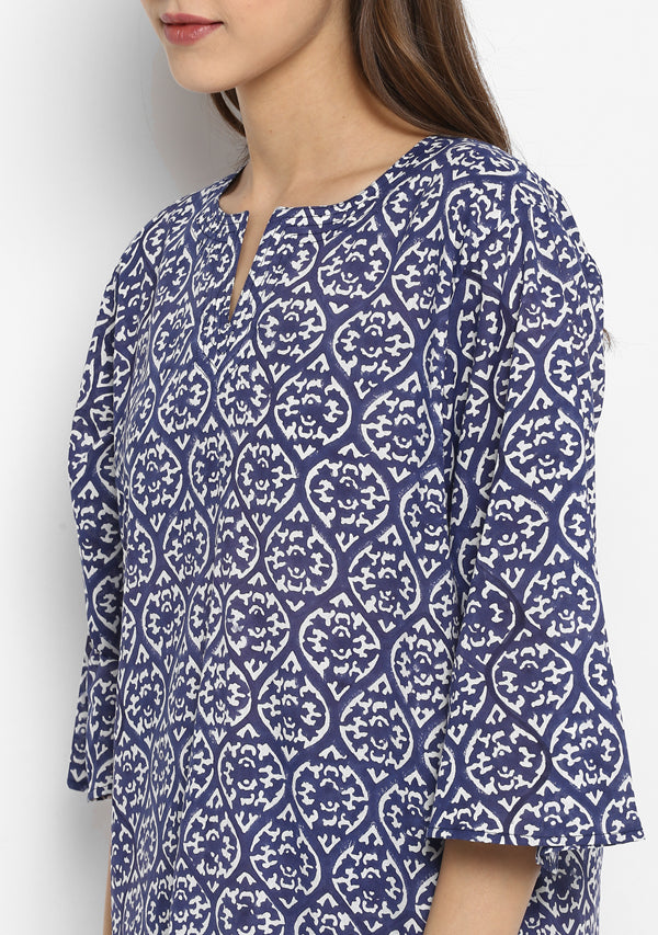 Couple's Wear - Navy Blue Printed Cotton Loungewear for "HIM & HER" - unidra.myshopify.com