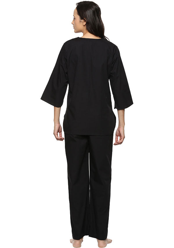 Black Cotton Night Suit - unidra.myshopify.com
