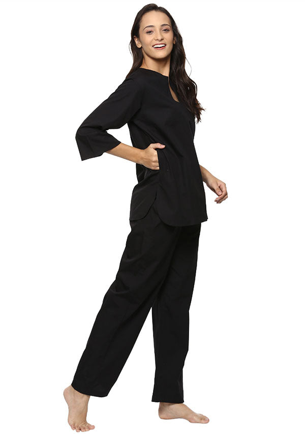 Black Cotton Night Suit - unidra.myshopify.com
