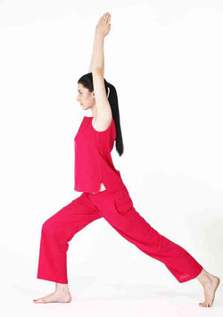Fuchsia Sleeveless Cotton Yoga Wear - unidra.myshopify.com